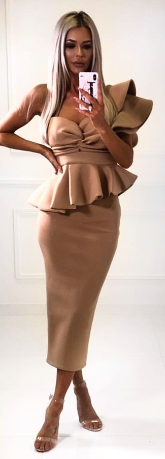 brown sweetheart dress