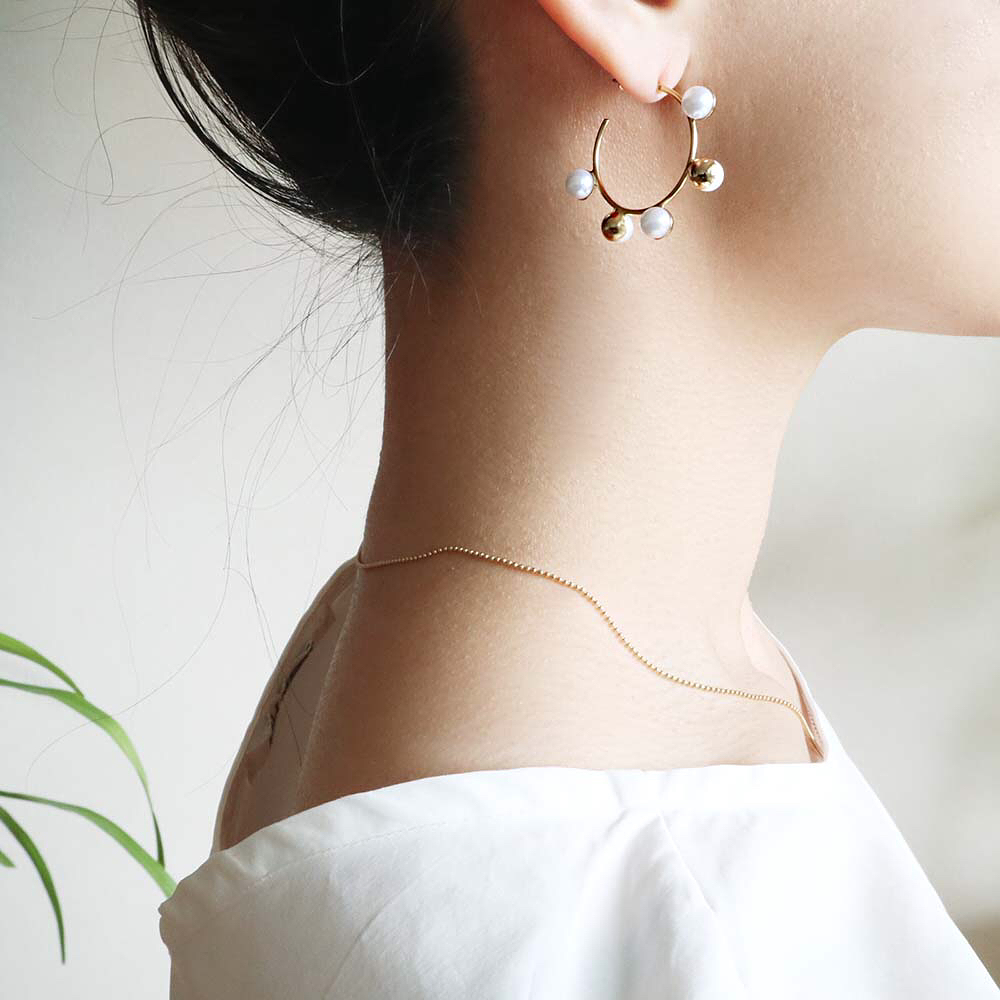 Cute PEARL hoop pierces