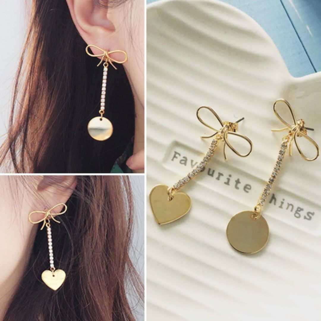 Different side Love circle earring idea for girls