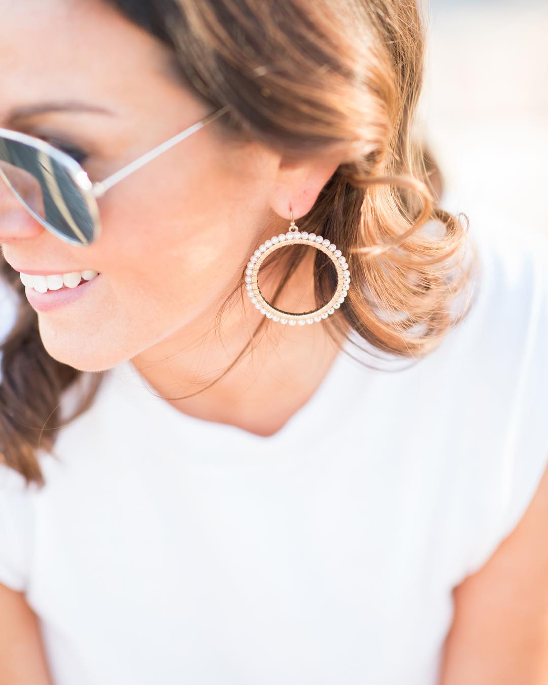 How cute are these statement pearl hoops