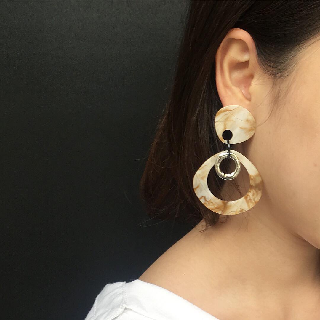 Marble Hoop Earrings