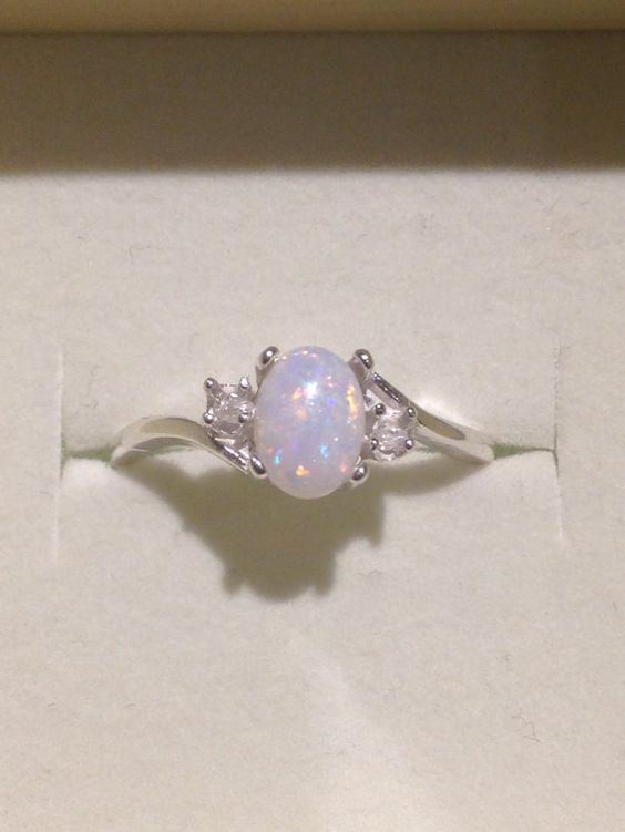 #engagement #ring #styles Australian Opal Ring Genuine Orange and Blue
