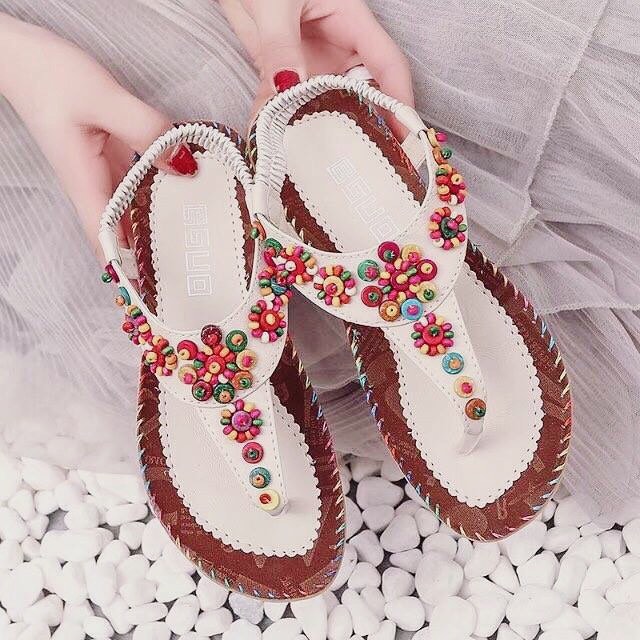 Beaded Flip-Flop Sandals