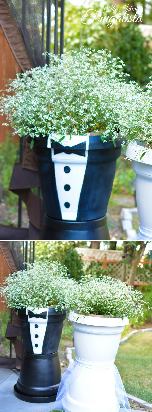 DIY Bridal Couple Flower Pots