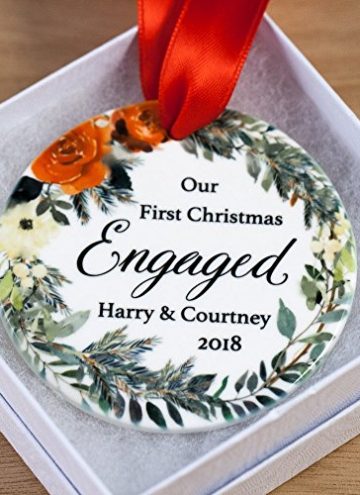 First Christmas Engaged Ornament 2018 Personalized