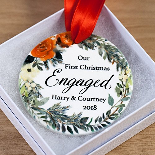 First Christmas Engaged Ornament 2018 Personalized 