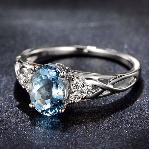 #engagement #ring #styles Genuine Aquamarine Promise Ring