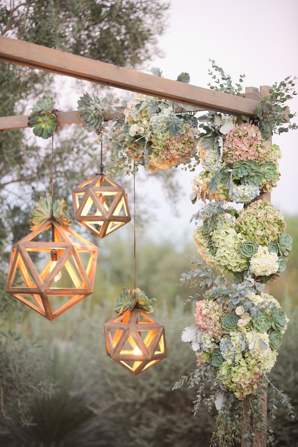 Geometric fixtures, decor, favors, candles, and centrepieces