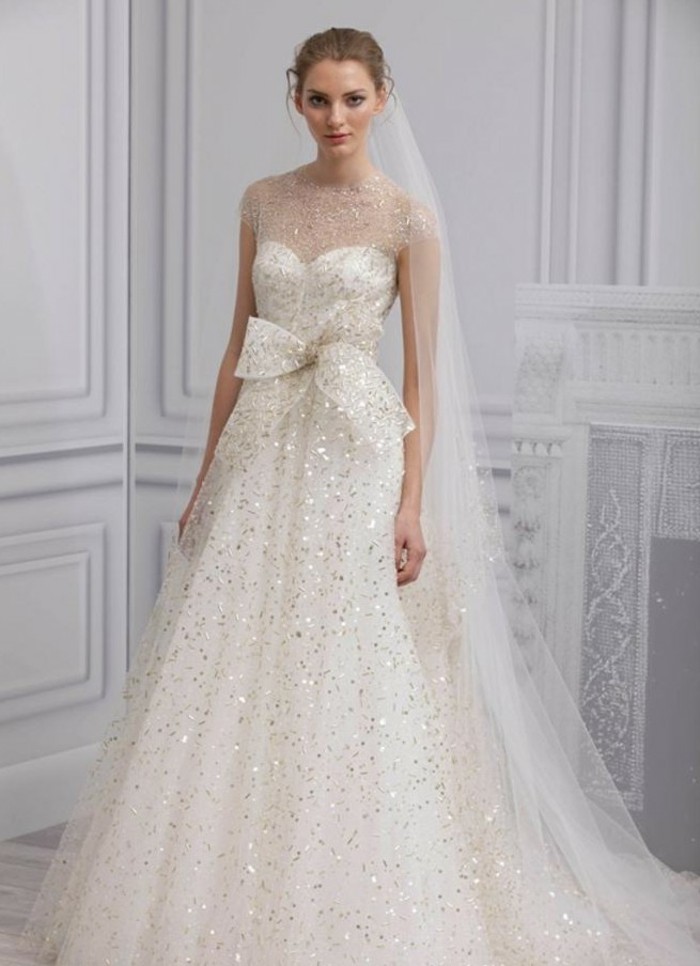 #Champagne #Wedding #Dresses Glittering on a chic wedding dress