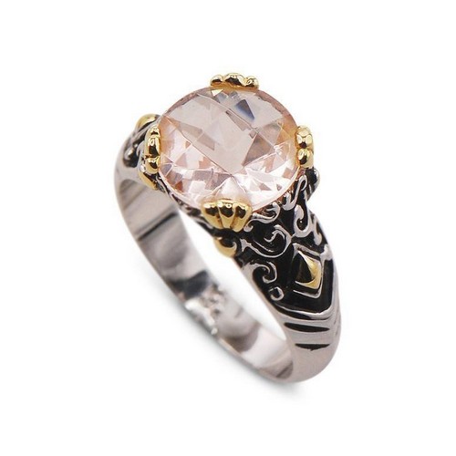 #engagement #ring #styles Morganite Sterling Silver and Gold Promise Rings