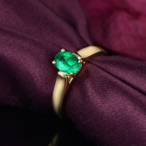 #engagement #ring #styles Natural Emerald and Diamond Promise Band Ring