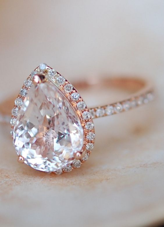 #engagement #ring #styles Peach champagne Sapphire Engagement Ring
