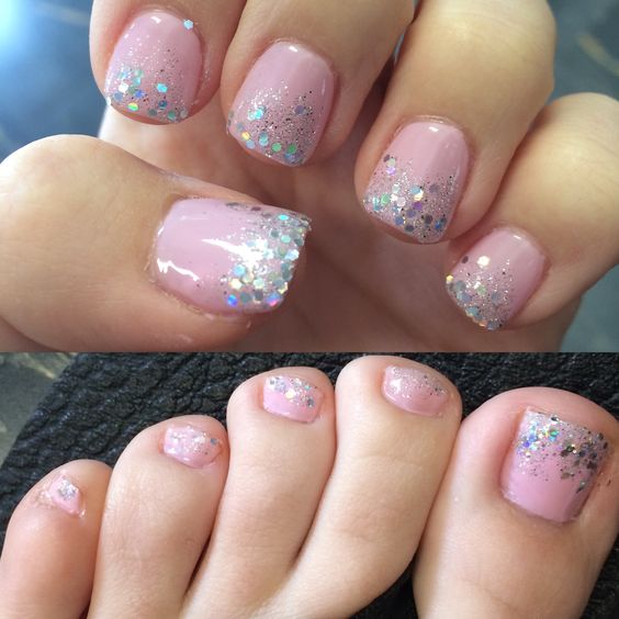 Prom or wedding nails and toes