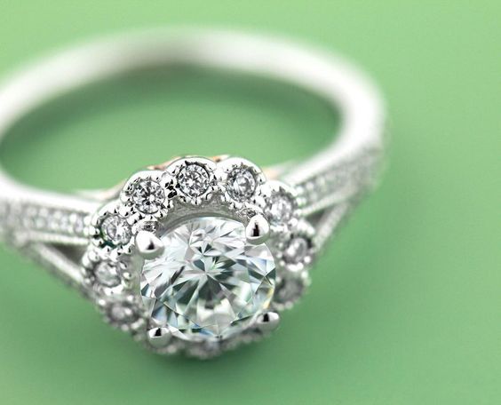 #engagement #ring #styles Round diamonds and romantic designs for this Portland