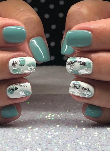 Duck Egg with abstract accents. Pic by ruth.geliciousnails