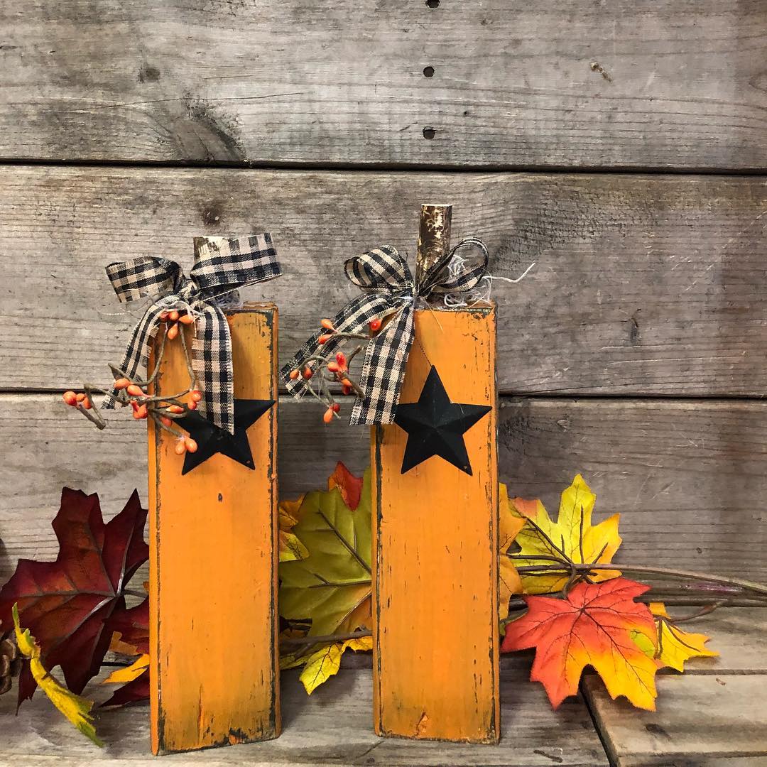 Primitive Pumpkins Wood pumpkins Fall Pumpkins Thanksgiving Decor Autumn Decor Front Porch Decor.