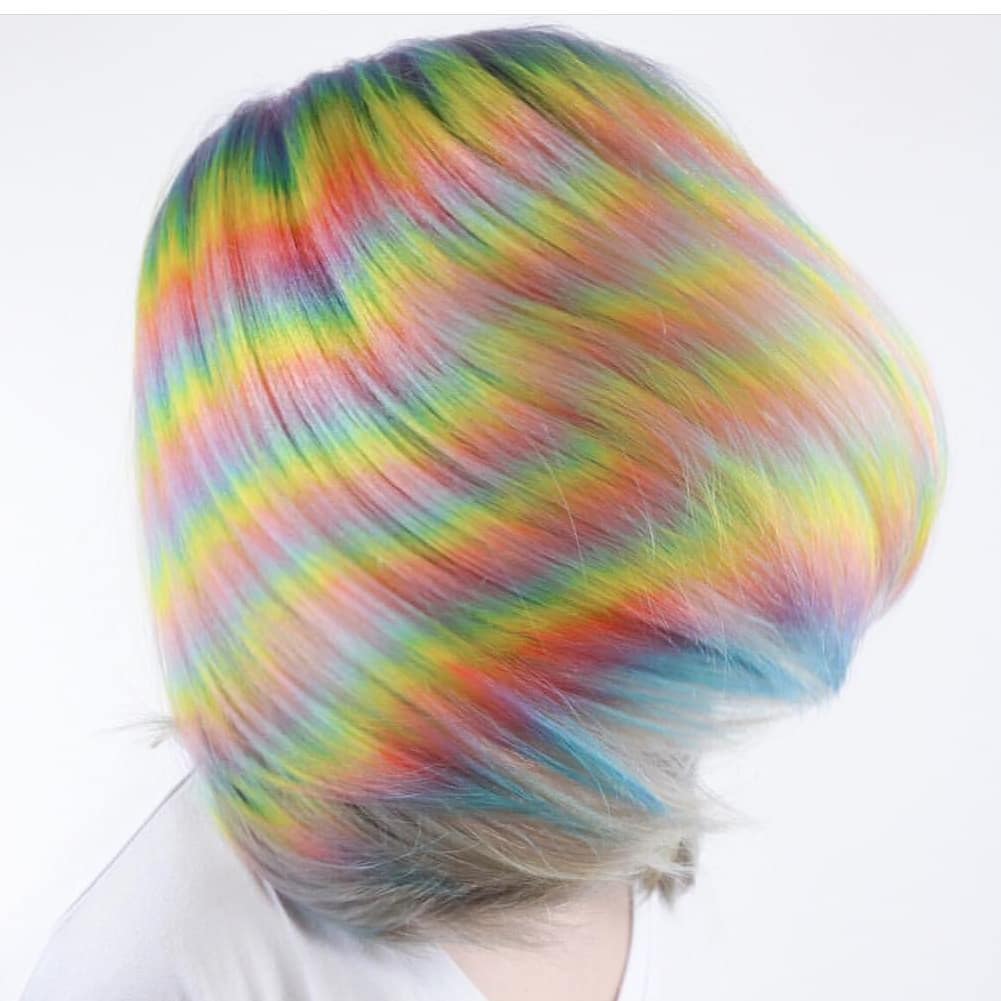 Rainbow zebra stripe. Pic by hairwitchcraft