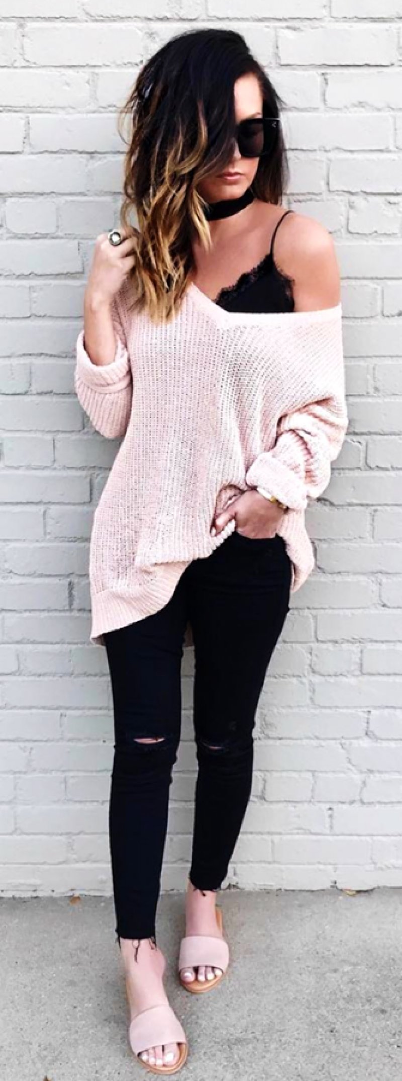 women's pink mesh v-neck sweatshirt.