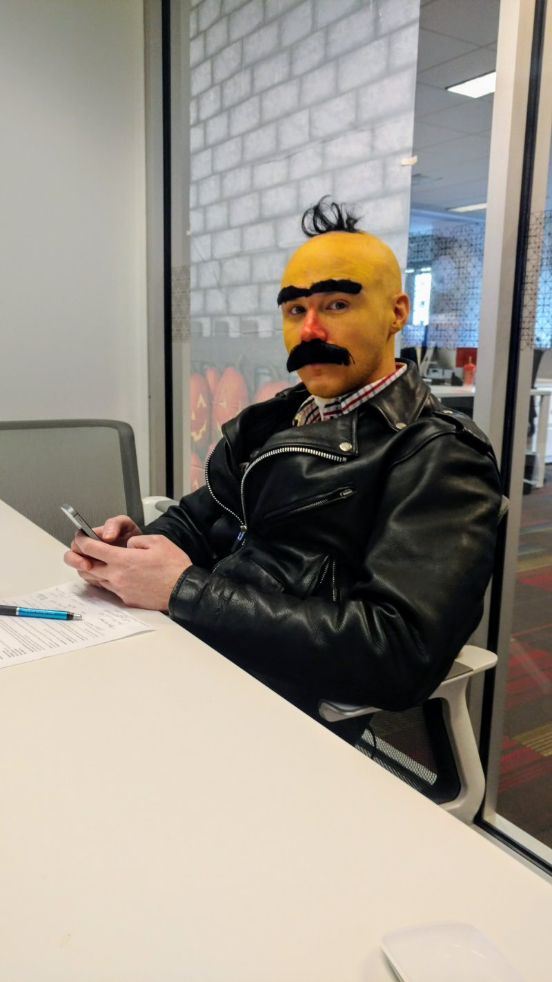 Coworkers Halloween costume Bert Reynolds