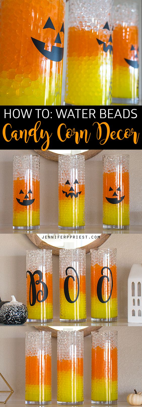 DIY Halloween Candy Water Bead Vases.