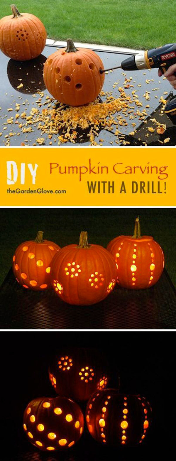 DIY Pumpkin Carving With A Drill.