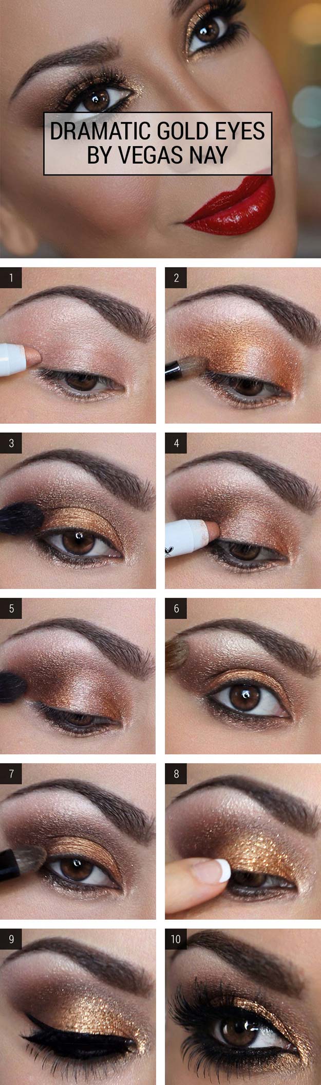 Get Dramatic Gold Glitter Eyes.