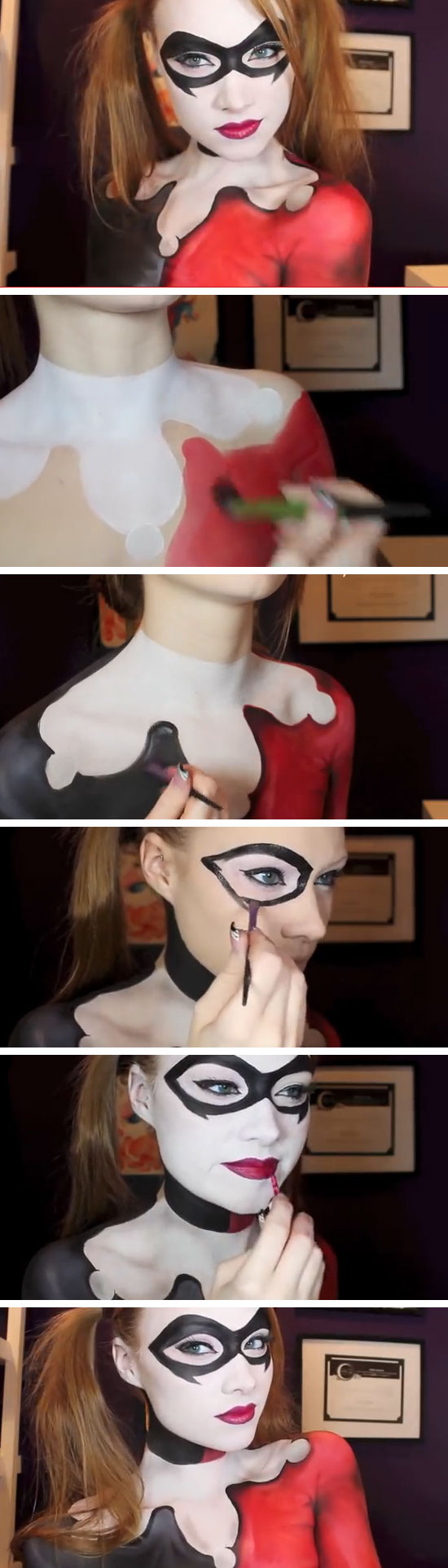 Harley Quinn Batman Makeup Body Paint