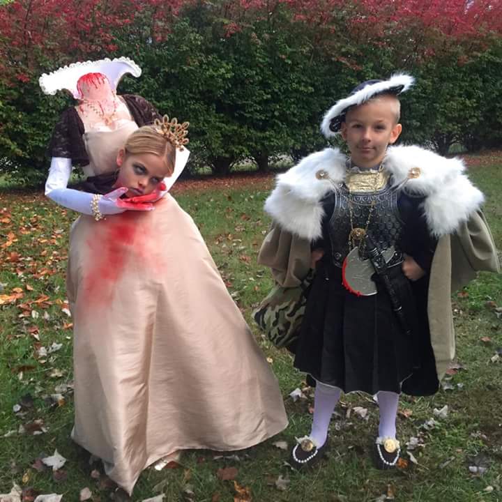 Kids Halloween costumes, Henry the VII and Ann Boleyn