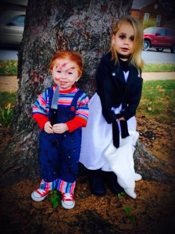 Kids on Halloween.