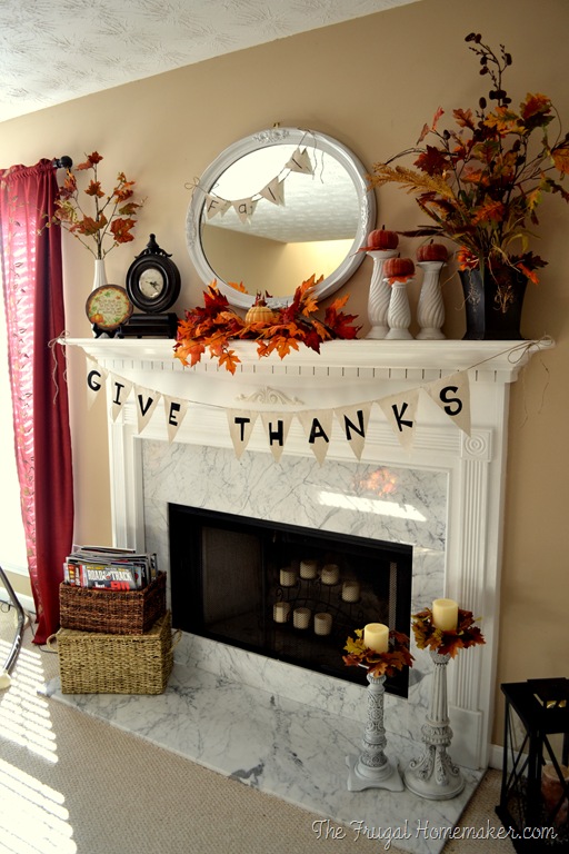 Mantel Banner with Crimson Fall Foliage.