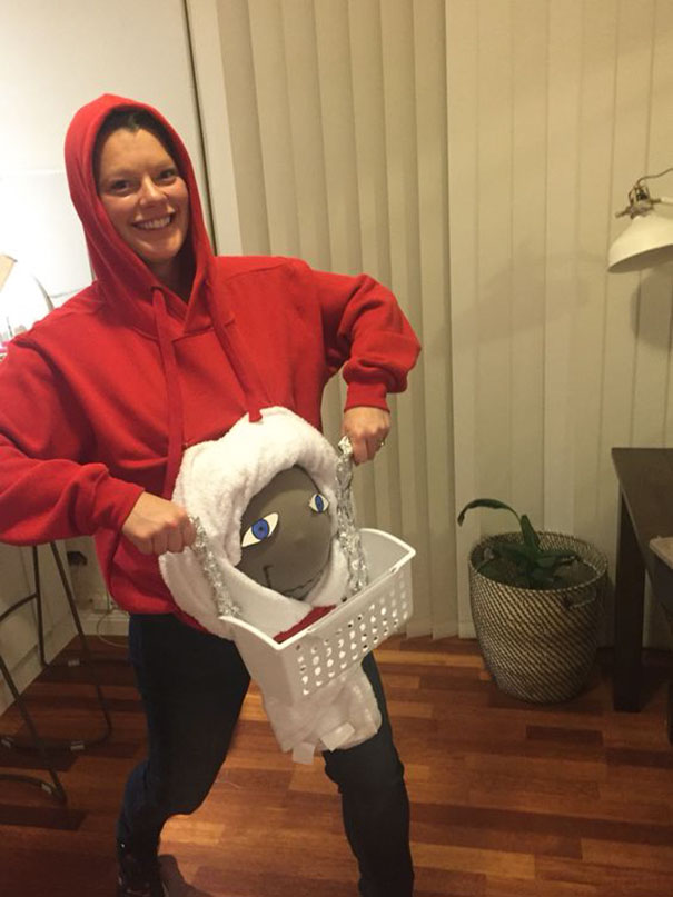 Pregnant Belly As An E.T. Dress Up Costume