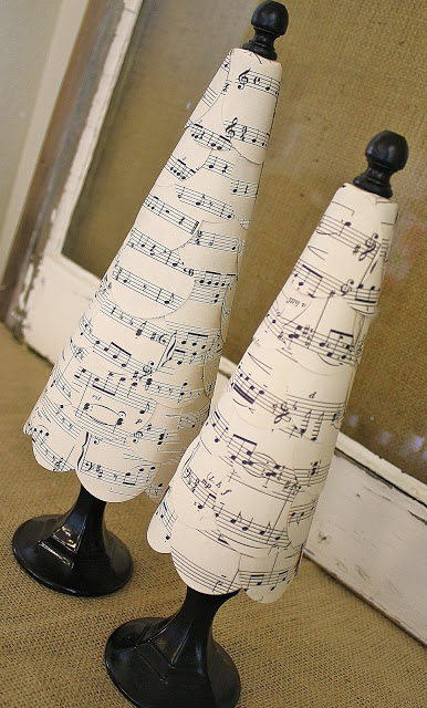 Sheet Music Circle Punch Trees. These are so elegant!
