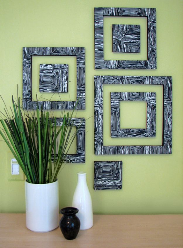 Beautiful DIY Wall Art Patterned Squares.