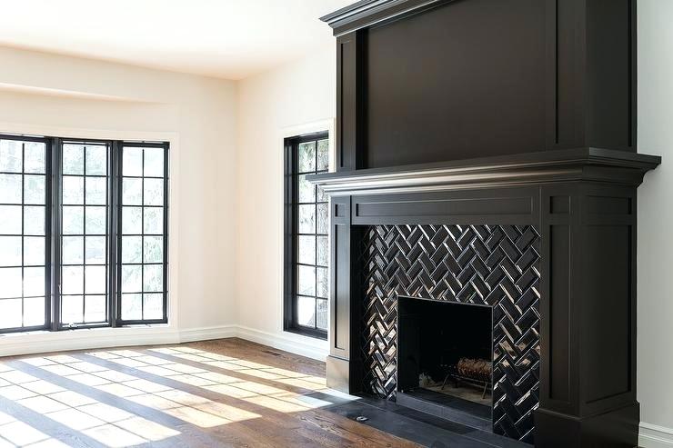 Black Tile Fireplace Wall Black Fireplace Mantel Tiles.