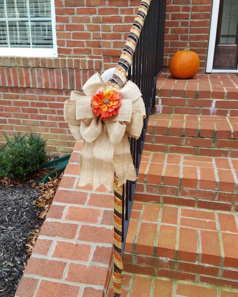 Burlap Bows and harvest ribbons.