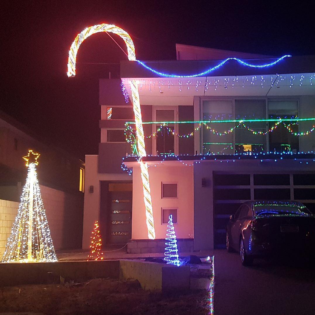 Christmas candy cane light.