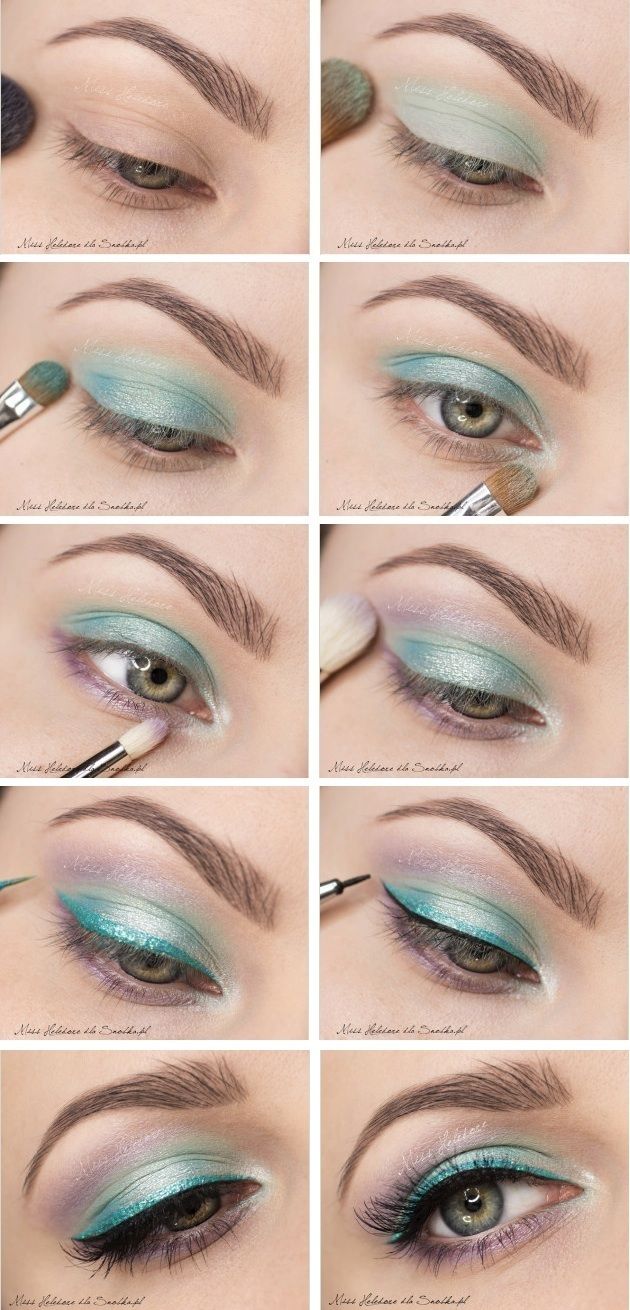 Cute Mint Eye Makeup Tutorial.