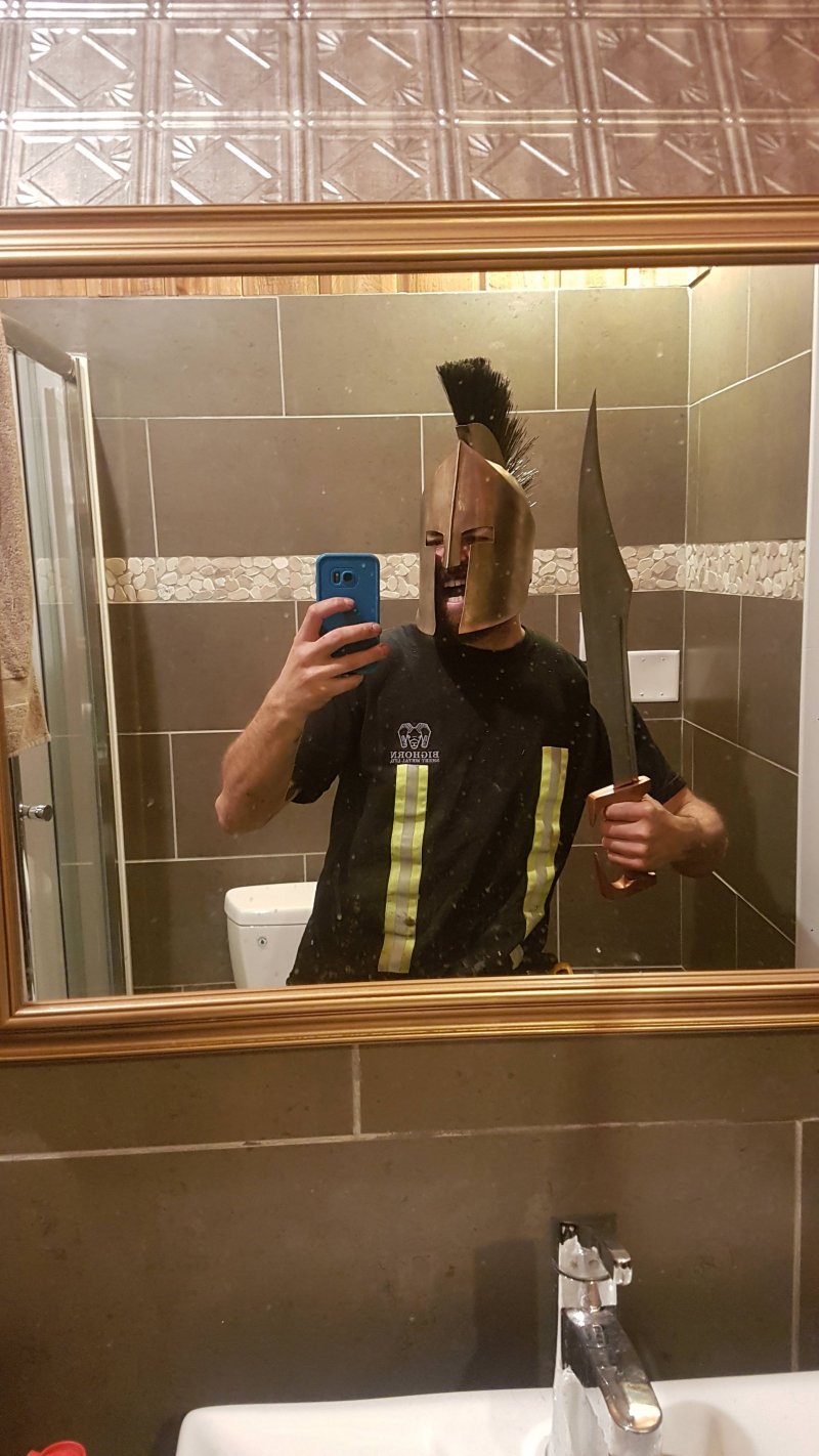 Epic Halloween costume this year, going as a Spartan from 300.