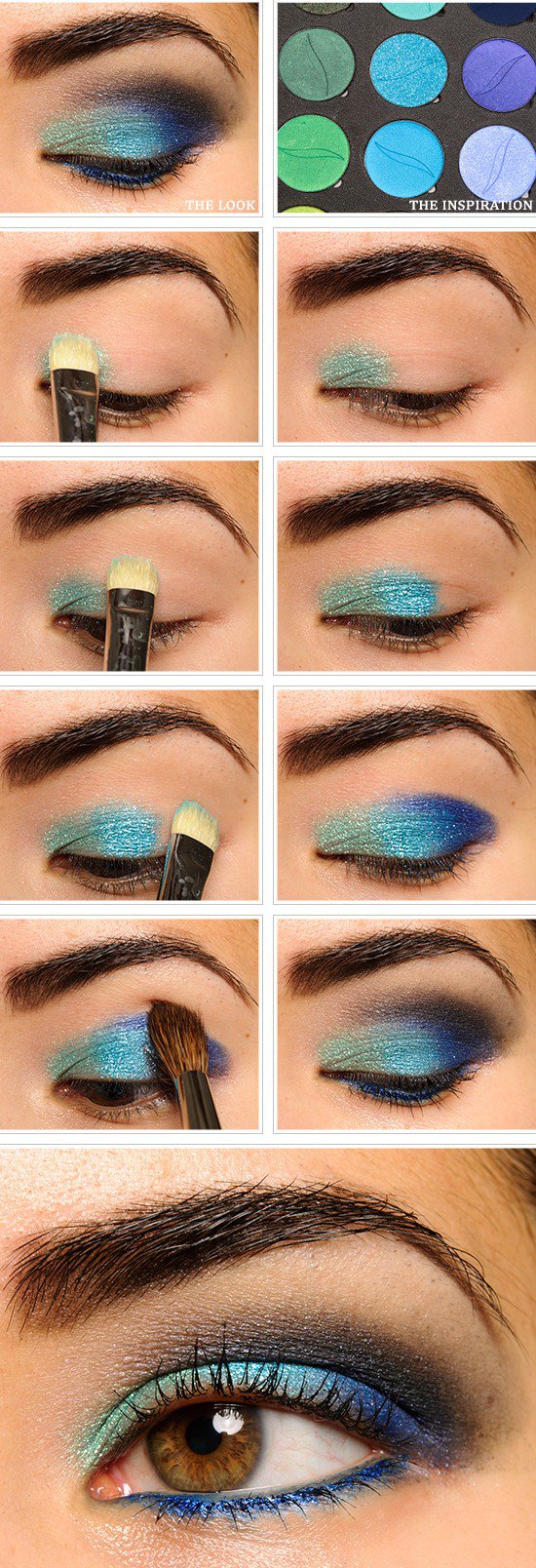 Green and Blue Eye Makeup Tutorial.