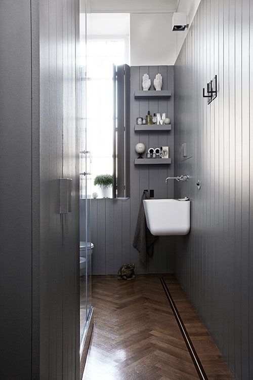 Herringbone Tiles In Bathroom.