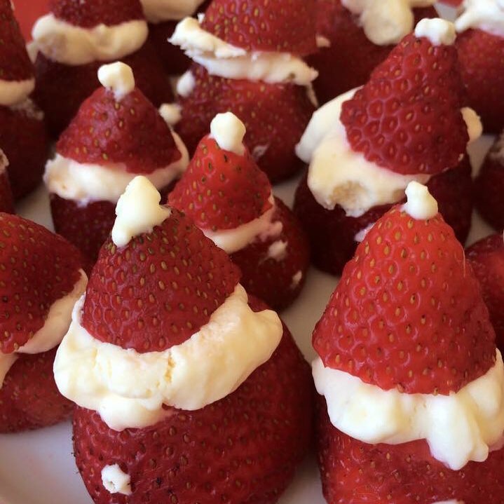 Little strawberry Santas.