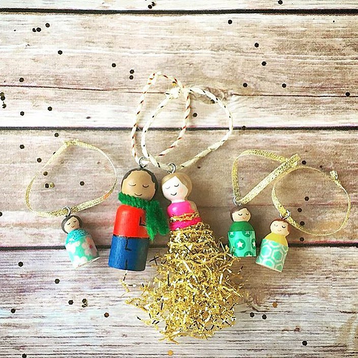 Made with peg people these make the best ornaments to add that personal touch to your Christmas tree.