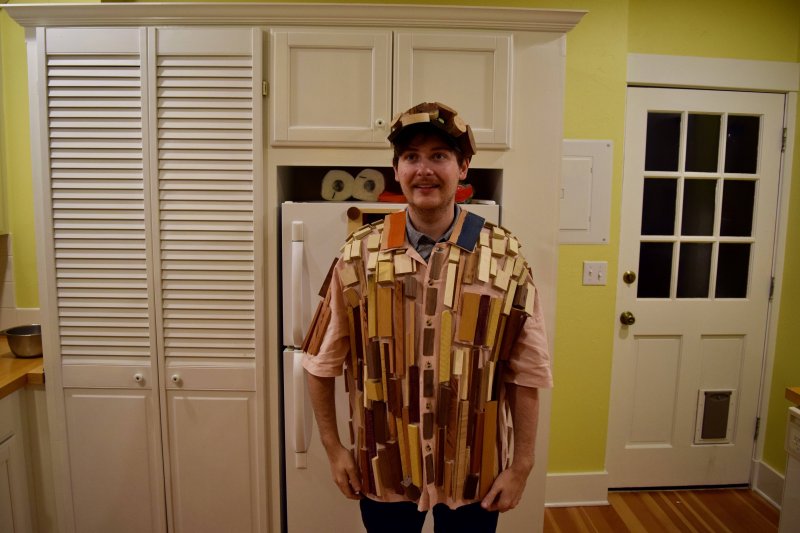 Scrap wood halloween costume.