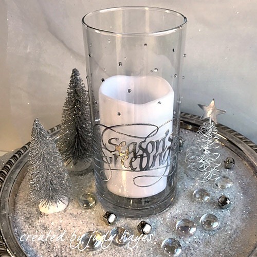 Season’s Greetings Candle Decor.