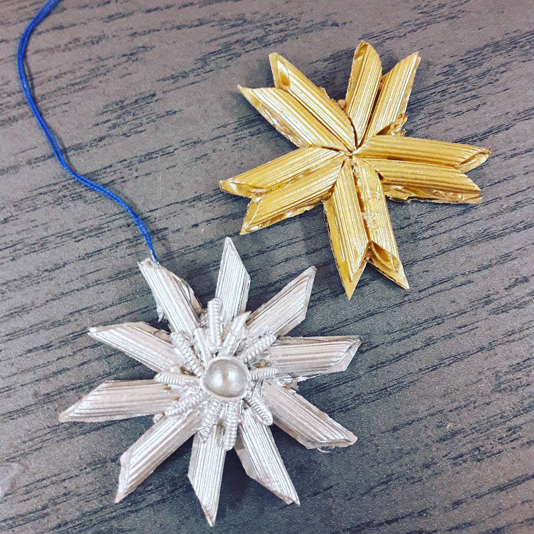 Silver & Gold DIY Pasta Ornaments.