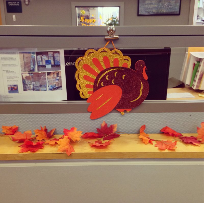 Thanksgiving work decorations.