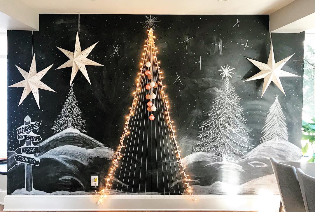 Wall transforms into our very own Christmas wall.