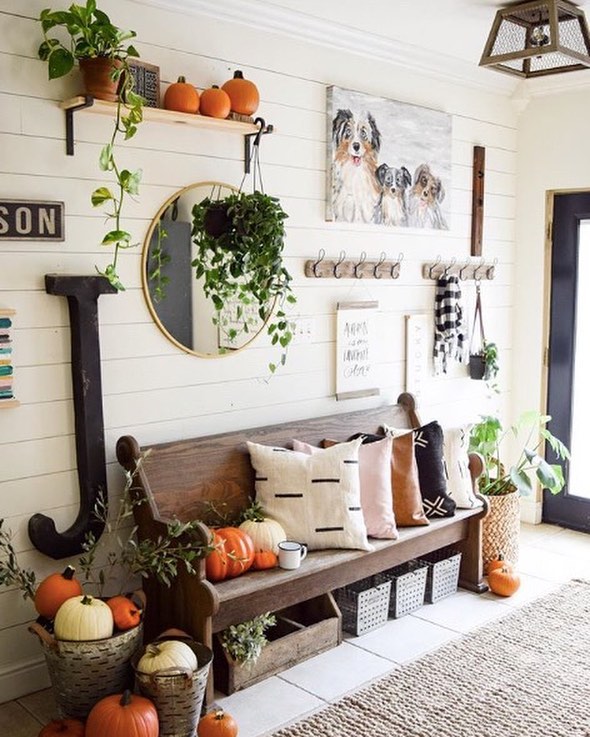 We love everything about this mud room, especially the flooring!