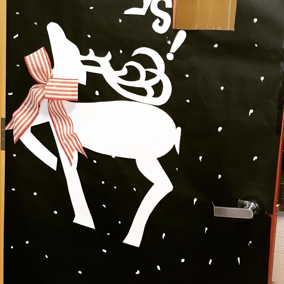 Winter Christmas Door Decoration.