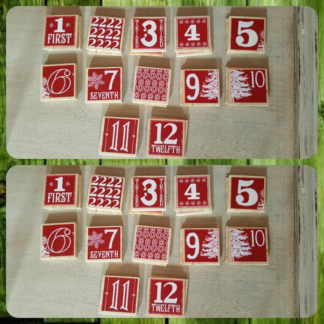 Wooden number tiles.